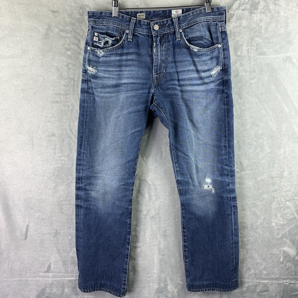 AG Adriano Goldschmied Protege Straight Leg Jeans Men's 31 Distressed Made USA